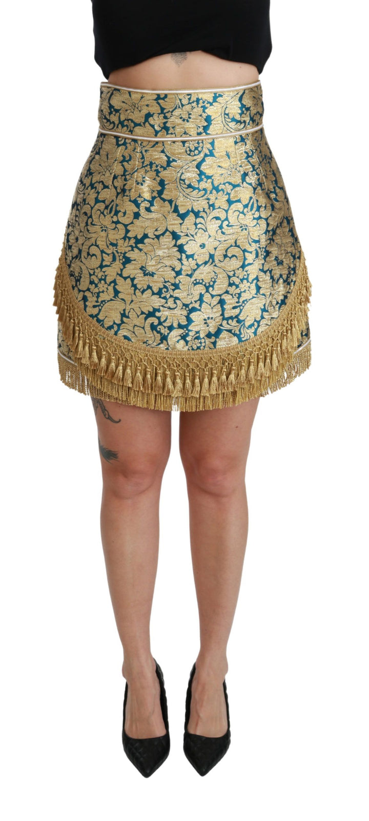 Dolce & Gabbana Elevate Your Wardrobe with Our Exquisite Gold Skirt