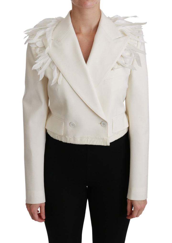 Dolce & Gabbana - Dolce & Gabbana Elegant White Double Breasted Blazer Jacket - JKT2580 - 40 - Ask Me Wear