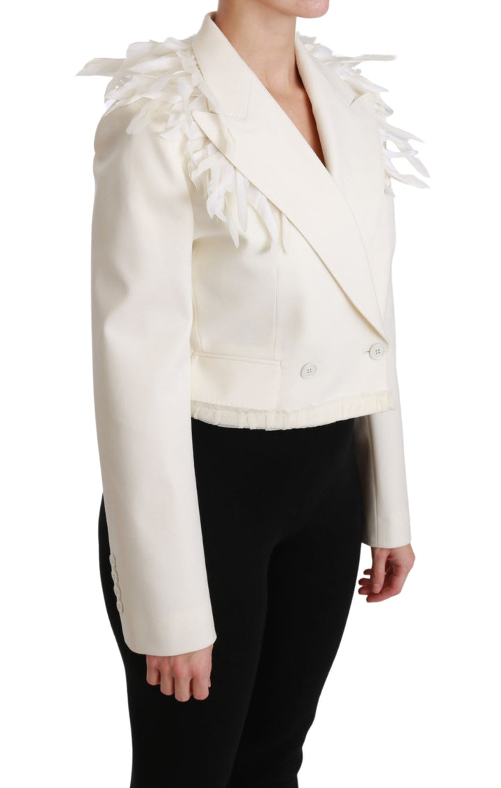 Dolce & Gabbana - Dolce & Gabbana Elegant White Double Breasted Blazer Jacket - JKT2580 - 40 - Ask Me Wear