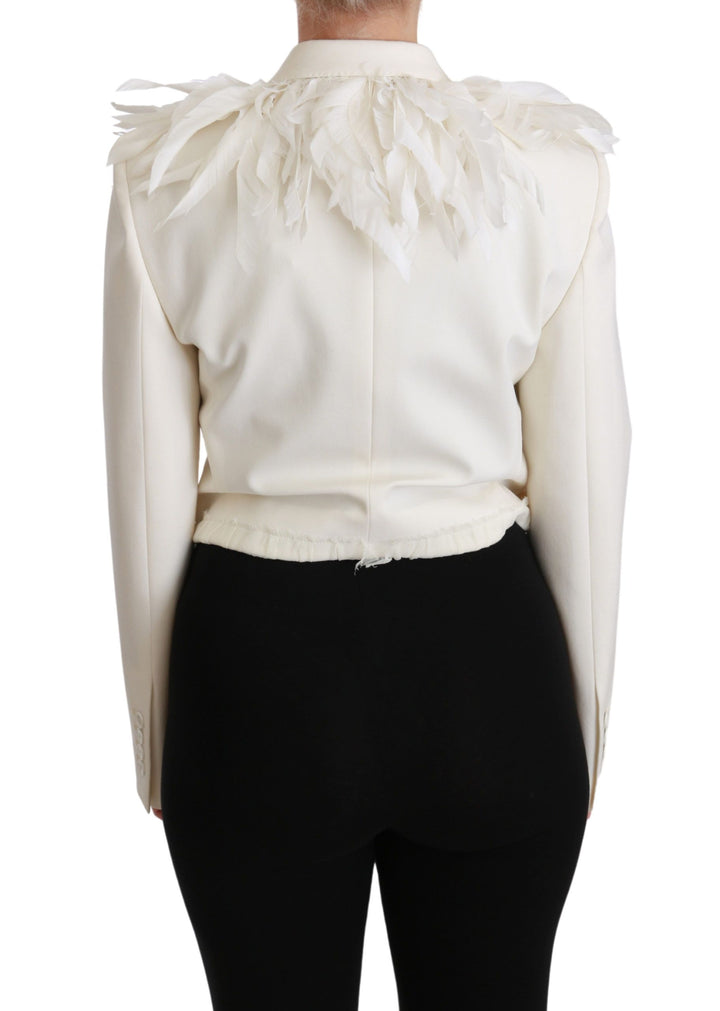 Dolce & Gabbana - Dolce & Gabbana Elegant White Double Breasted Blazer Jacket - JKT2580 - 40 - Ask Me Wear