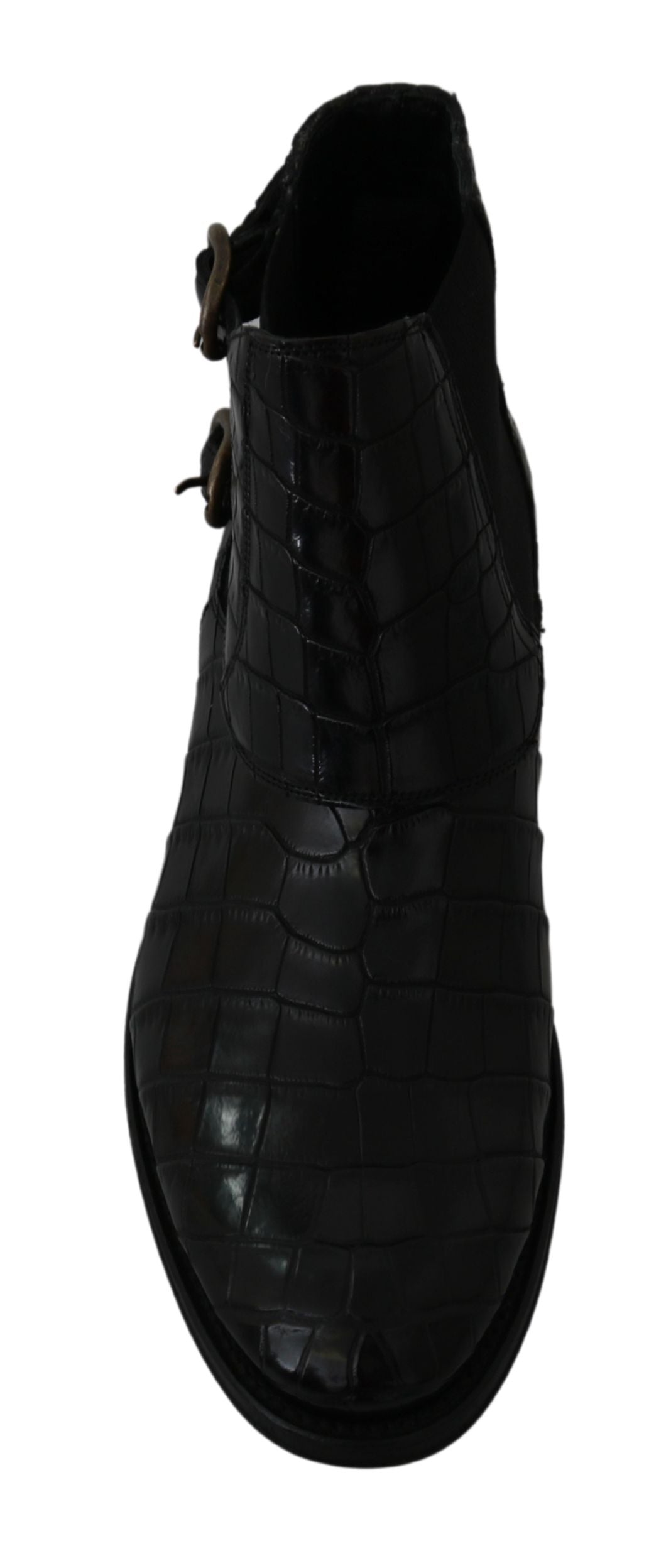 Dolce &amp; Gabbana Sample Sale Dolce &amp; Gabbana Black Crocodile Leather Derby Boots Shoes - | Designer outlet