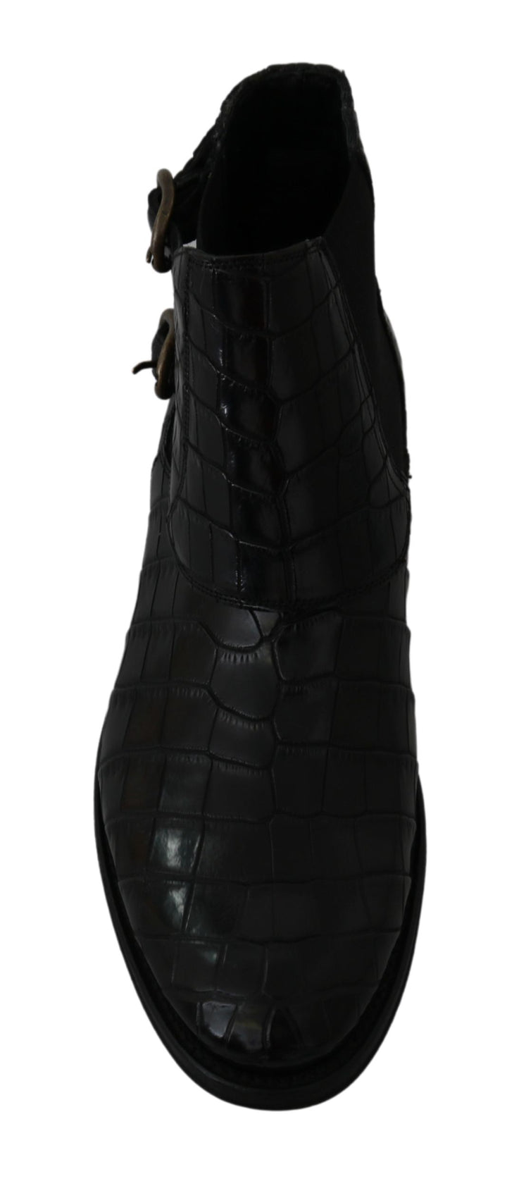 Dolce &amp; Gabbana Sample Sale Dolce &amp; Gabbana Black Crocodile Leather Derby Boots Shoes - | Designer outlet