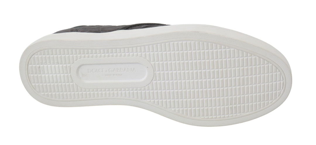 Dolce &amp; Gabbana Sample Sale Dolce &amp; Gabbana Gray Leather Flat Caiman Mens Loafers Shoes - | Designer outlet