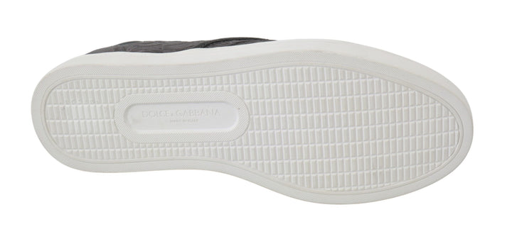 Dolce &amp; Gabbana Sample Sale Dolce &amp; Gabbana Gray Leather Flat Caiman Mens Loafers Shoes - | Designer outlet