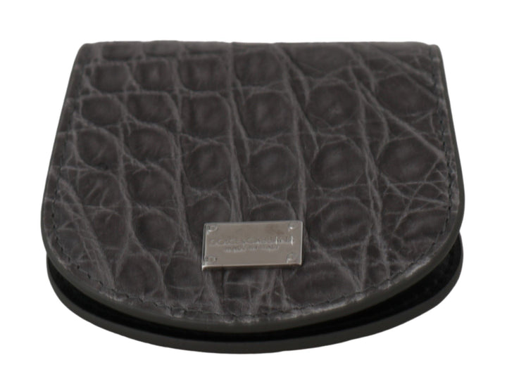 Dolce & Gabbana - Dolce & Gabbana Exotic Gray Leather Condom Case Wallet - VAS9358 - Ask Me Wear