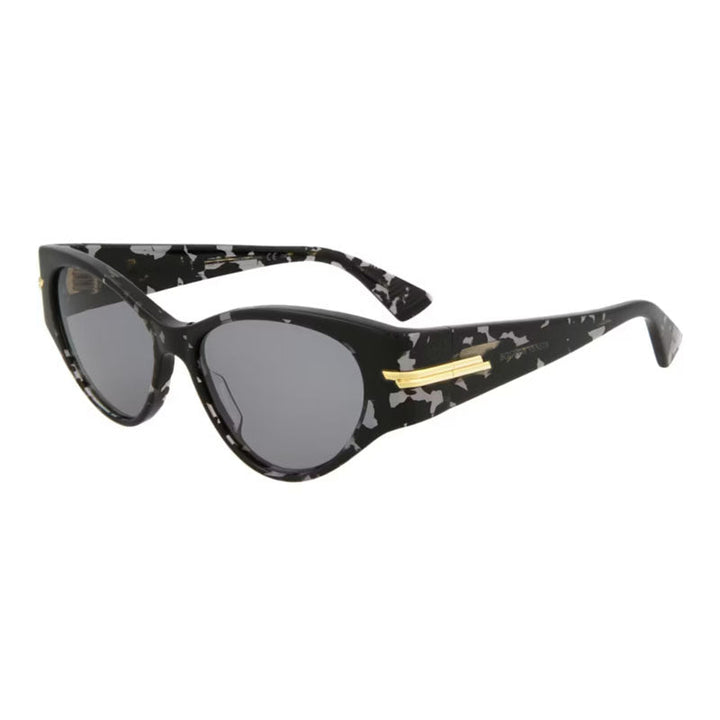 Bottega Veneta Sunglasses Cat Eye Full Rim, Black Havana Frame and Grey Lens BV1002S002