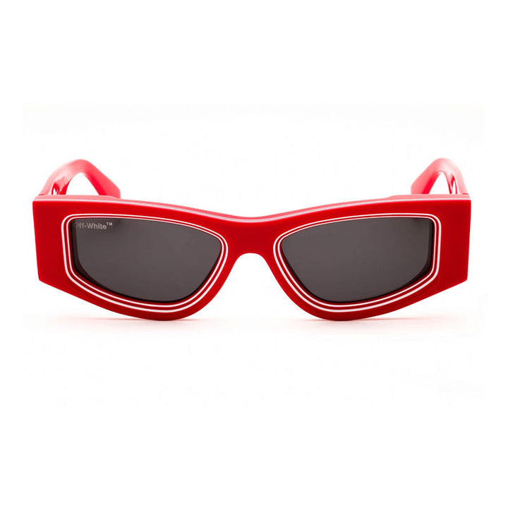Off-White Sunglasses Geometric Full Rim, Red Frame and Dark Grey Lens OERI047ANDY2507