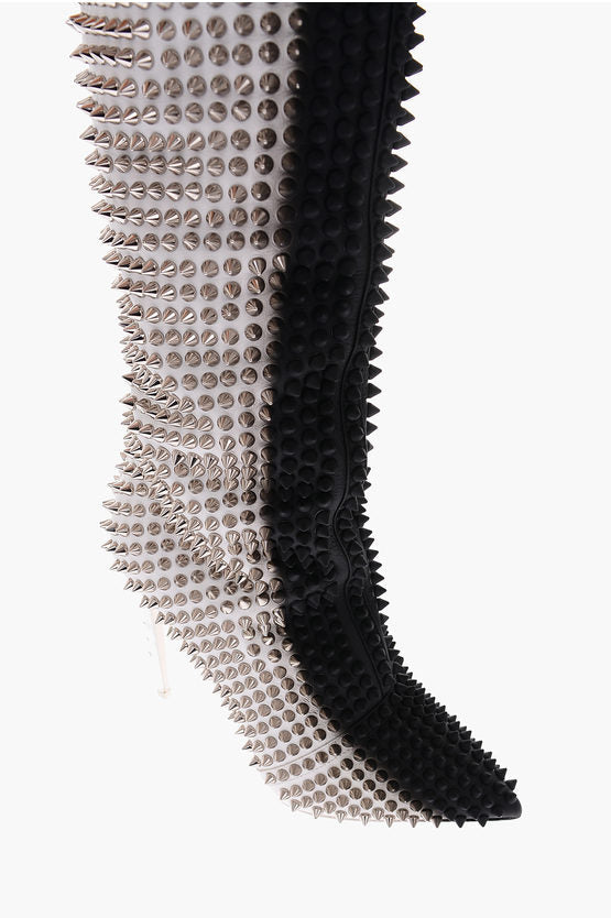 Philipp Plein 12cm leather studded FASHION SHOW over the knee boots