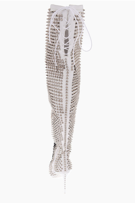 Philipp Plein 12cm leather studded FASHION SHOW over the knee boots