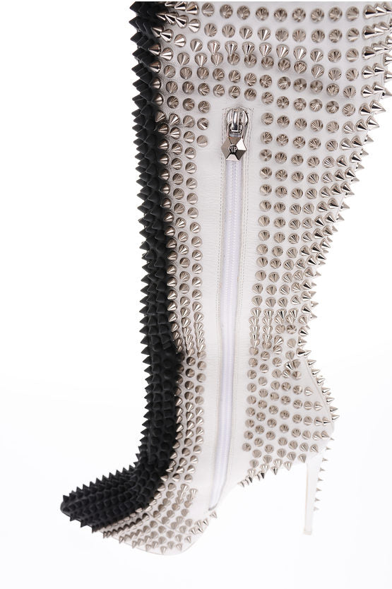 Philipp Plein 12cm leather studded FASHION SHOW over the knee boots