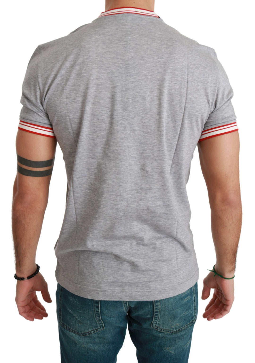 Dolce &amp; Gabbana Sample Sale Dolce &amp; Gabbana Gray Cotton Top 2019 Year of the Pig T-shirt - | Designer outlet