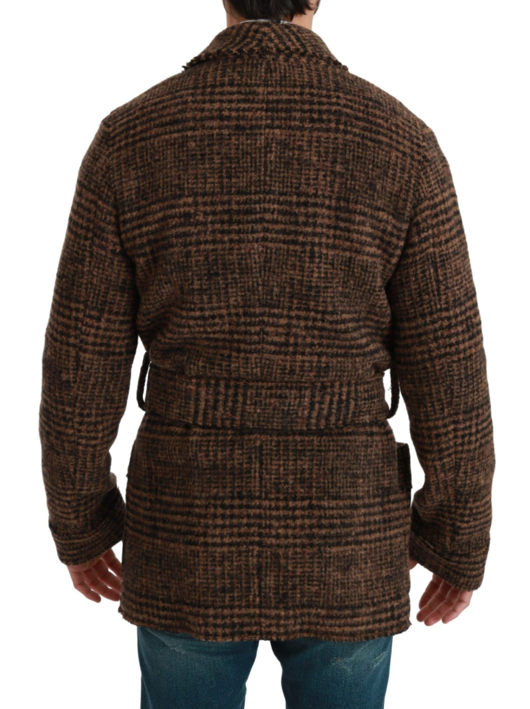 Dolce & Gabbana - Dolce & Gabbana Elegant Brown Alpaca Blend Belted Cape Jacket - JKT2623 - 44 - Ask Me Wear