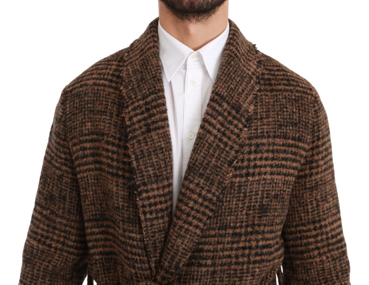 Dolce & Gabbana - Dolce & Gabbana Elegant Brown Alpaca Blend Belted Cape Jacket - JKT2623 - 44 - Ask Me Wear