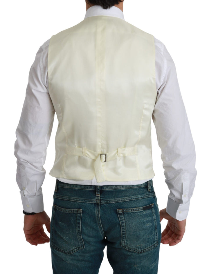Dolce &amp; Gabbana Sample Sale Dolce &amp; Gabbana White Waistcoat Formal Wool Vest - | Designer outlet