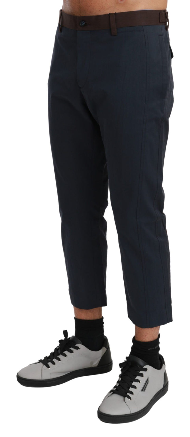 Dolce &amp; Gabbana Brown Stripes Cropped Trousers Pants by Dolce &amp; Gabbana outlet now on sale