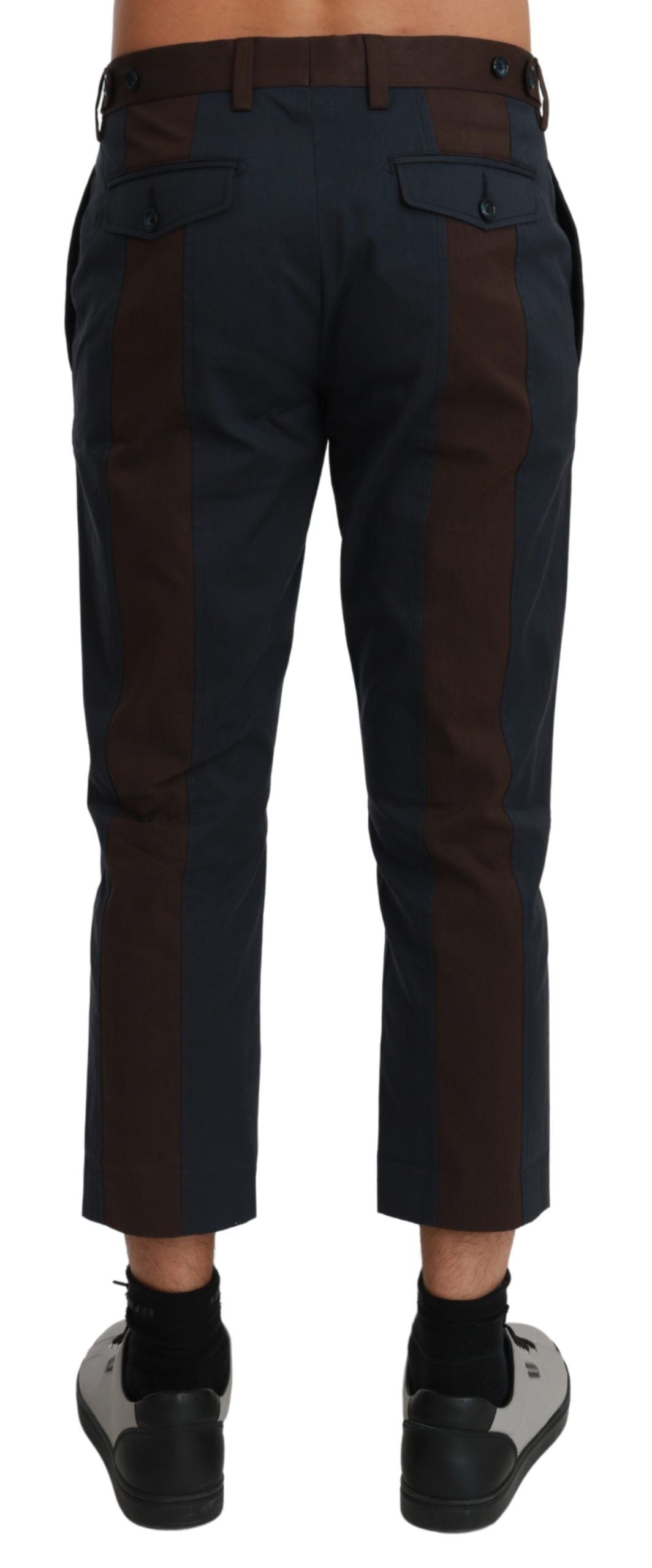 Dolce &amp; Gabbana Sample Sale Dolce &amp; Gabbana Brown Stripes Cropped Trousers Pants - | Designer outlet