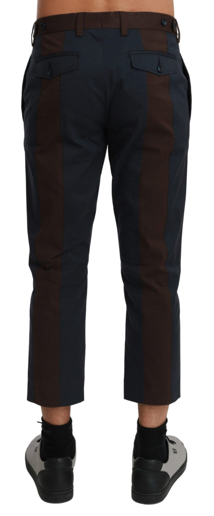 Dolce &amp; Gabbana Brown Stripes Cropped Trousers Pants by Dolce &amp; Gabbana outlet now on sale