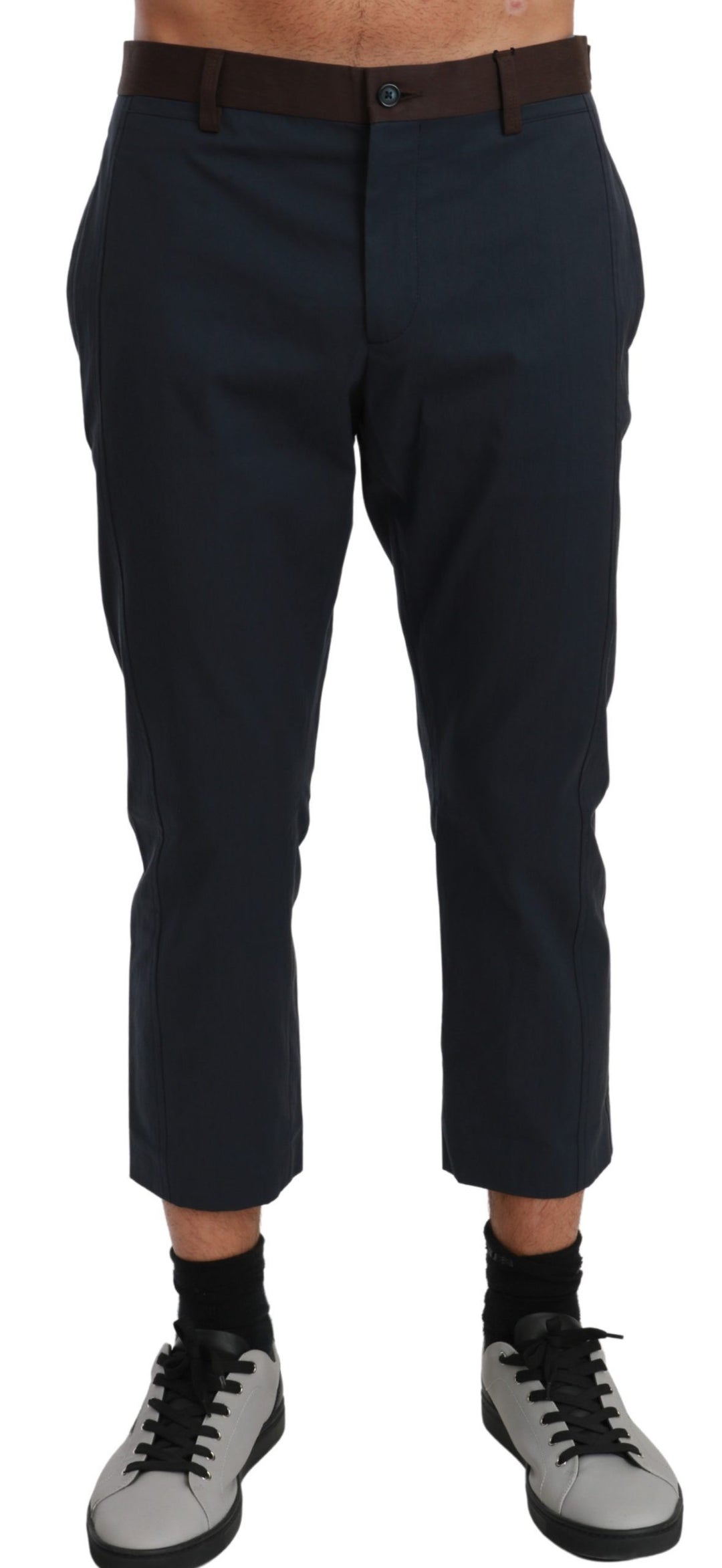 Dolce &amp; Gabbana Sample Sale Dolce &amp; Gabbana Brown Stripes Cropped Trousers Pants - | Designer outlet