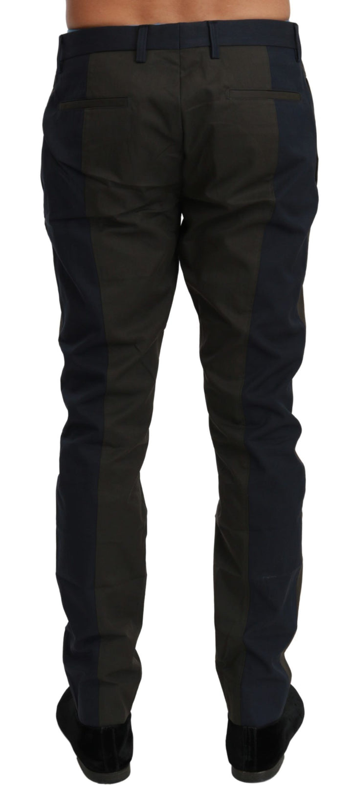 Dolce &amp; Gabbana Sample Sale Dolce &amp; Gabbana Blue Gray Stripes Trouser Cotton Pants - | Designer outlet