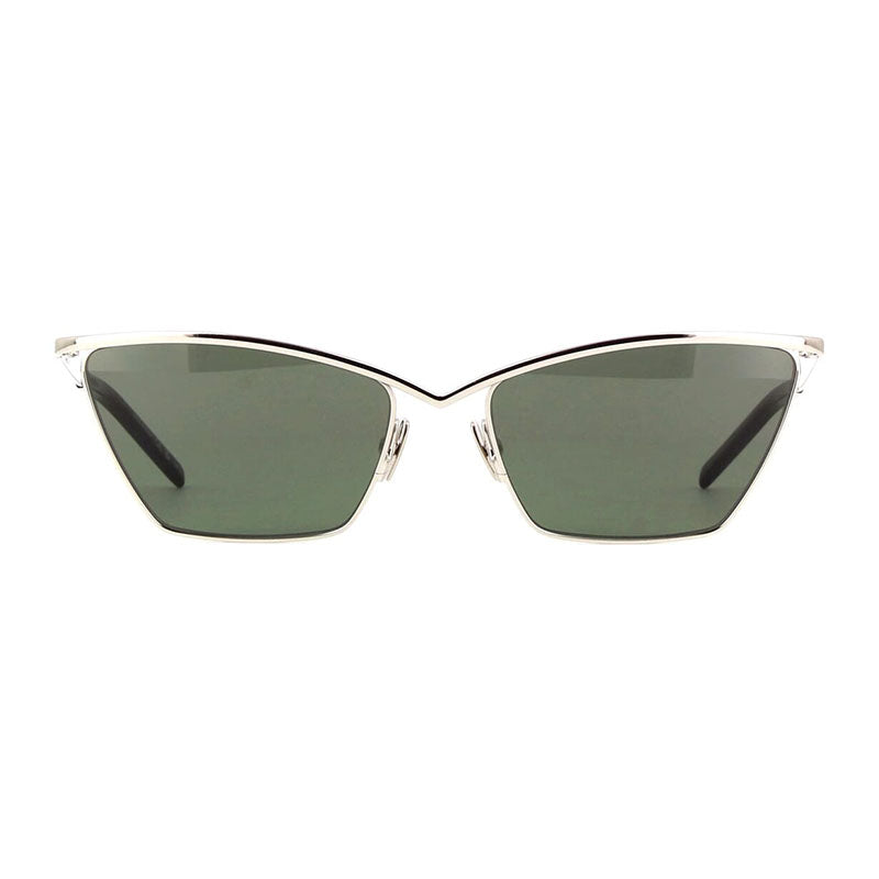 Saint Laurent Sunglasses Cat Eye Full Rim, Silver Frame and Grey Lens SL637002