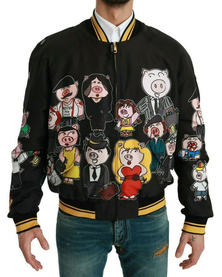 Dolce & Gabbana - Dolce & Gabbana Multicolor Motive Bomber Style Jacket - JKT2609 - 48 - Ask Me Wear