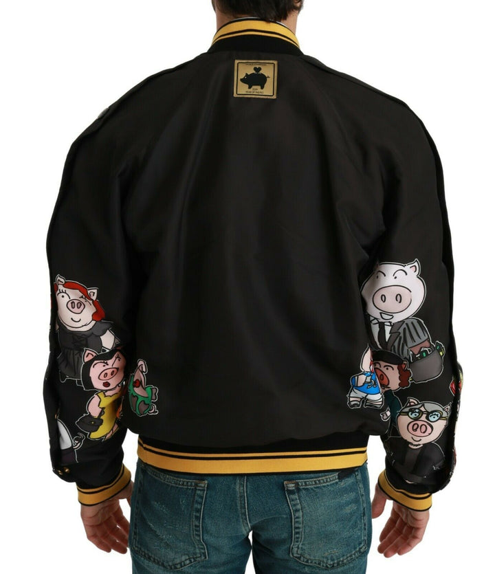 Dolce & Gabbana - Dolce & Gabbana Multicolor Motive Bomber Style Jacket - JKT2609 - 48 - Ask Me Wear