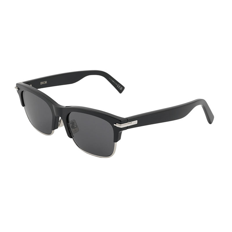 Dior Sunglasses Round Full Rim, Black Frame And Grey Lens