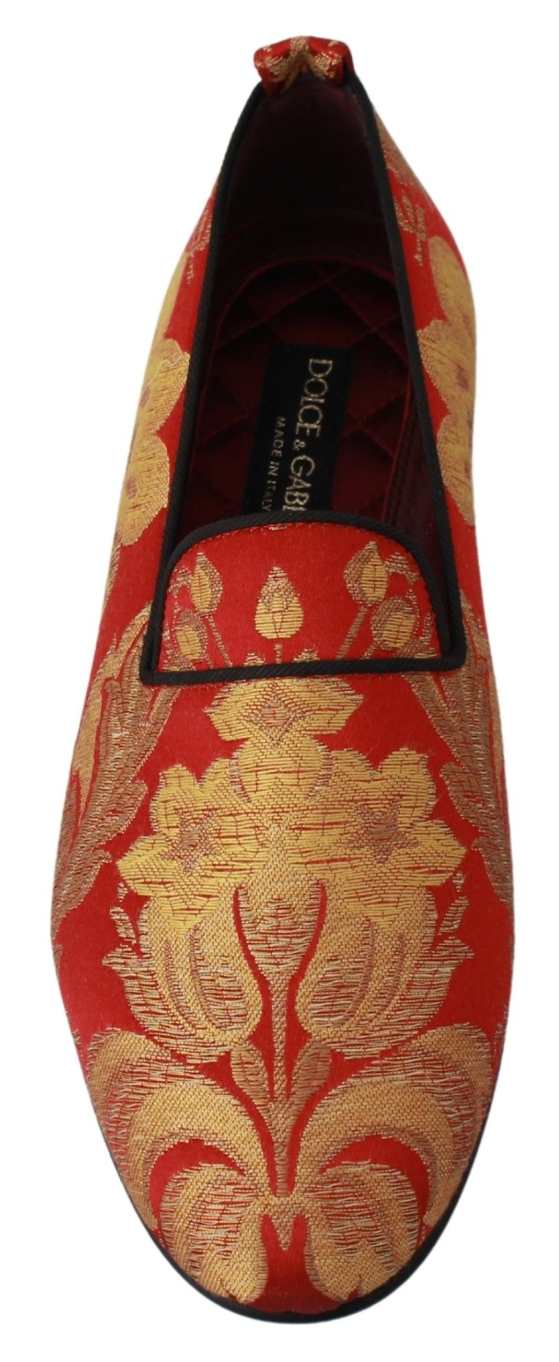 Dolce &amp; Gabbana Sample Sale Dolce &amp; Gabbana Red Gold Brocade Slippers Loafers Shoes - | Designer outlet