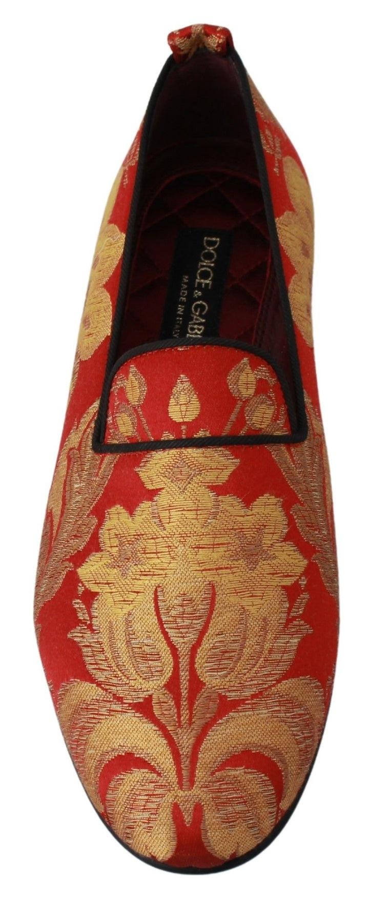 Dolce &amp; Gabbana Sample Sale Dolce &amp; Gabbana Red Gold Brocade Slippers Loafers Shoes - | Designer outlet