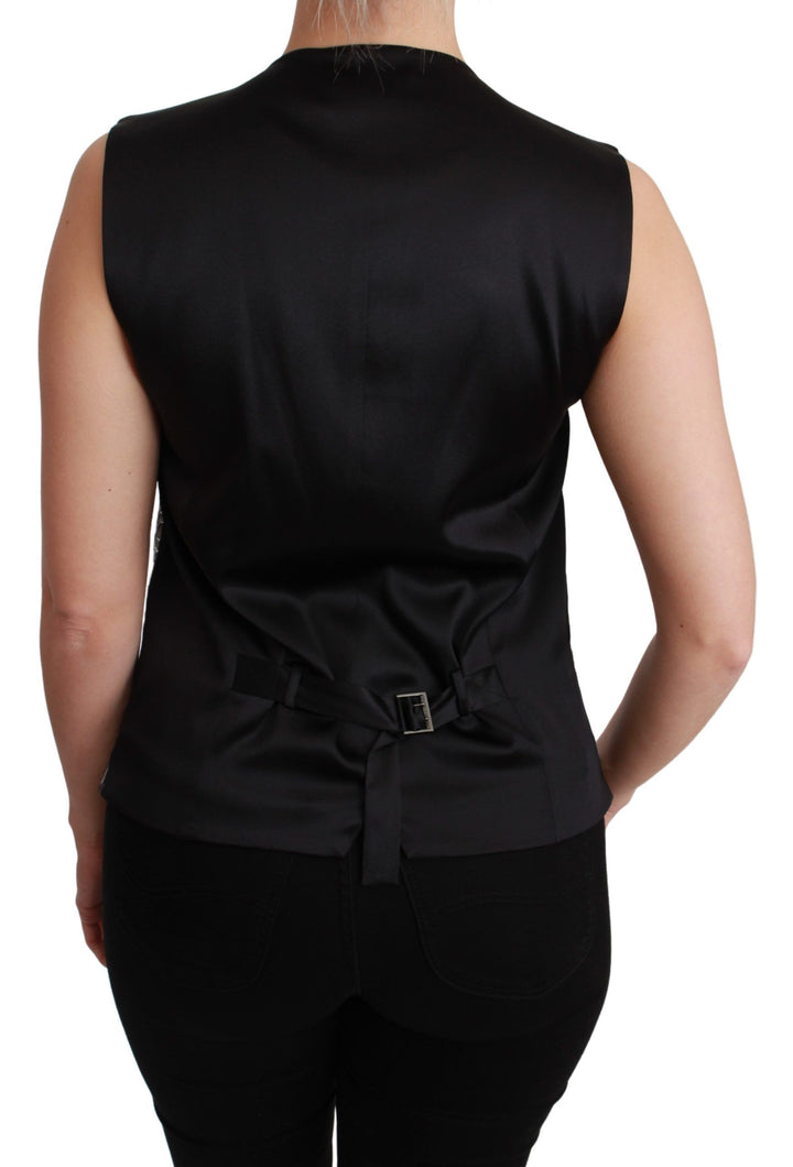 Dolce &amp; Gabbana Silver Brocade Sleeveless Metallic Top by Dolce &amp; Gabbana outlet now on sale