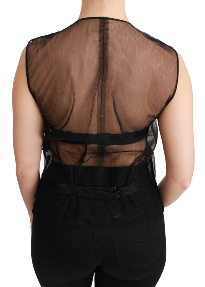 Dolce &amp; Gabbana Sample Sale Dolce &amp; Gabbana Black Floral Brocade Top Gilet Waistcoat - | Designer outlet