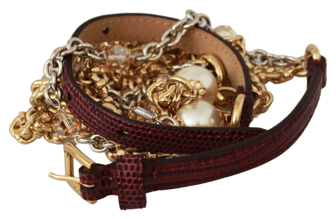 Dolce & Gabbana - Dolce & Gabbana Crystal Studded Waist Belt in Purple - BEL60639 - 90 - Ask Me Wear