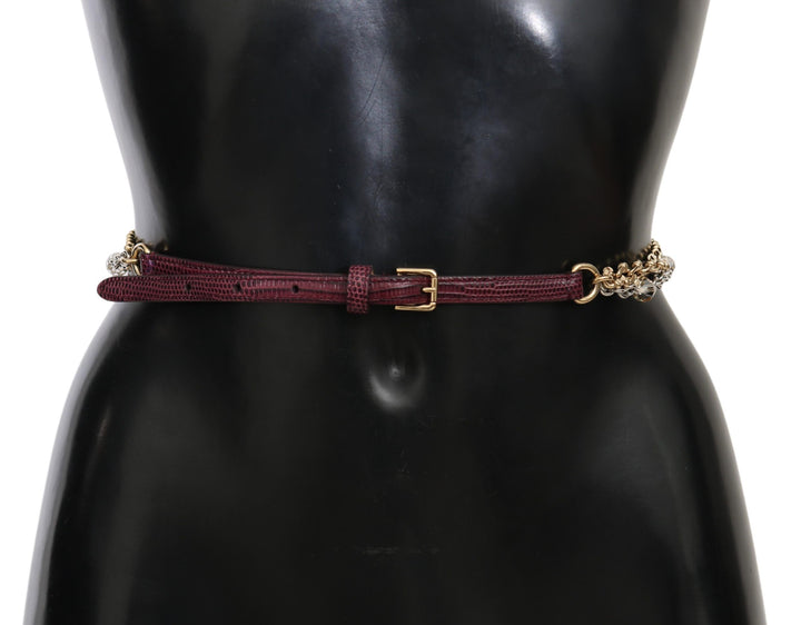 Dolce & Gabbana - Dolce & Gabbana Crystal Studded Waist Belt in Purple - BEL60639 - 90 - Ask Me Wear