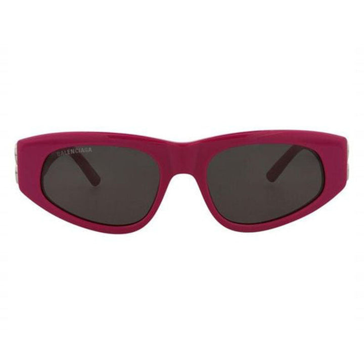 Balenciaga Cat Eye Full Rim, with a Fuchsia frame and Grey lens.
