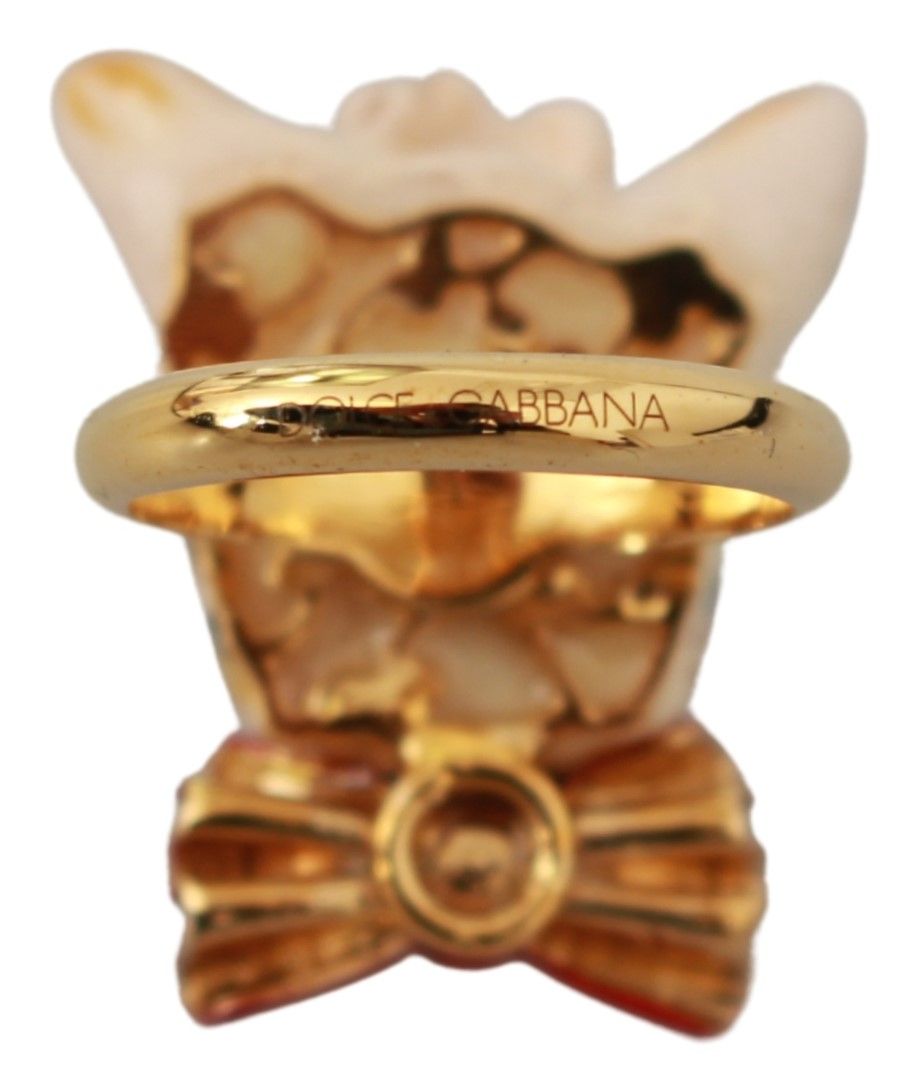 Dolce & Gabbana - Dolce & Gabbana Chic Canine Gold - Tone Statement Ring - SMY100582 - M - Ask Me Wear