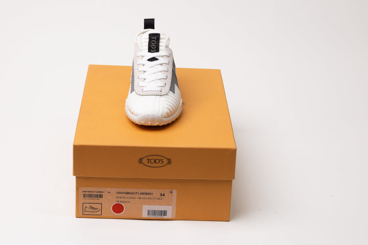 Tod's Ribbed Lace-Up Sneakers in WHITE