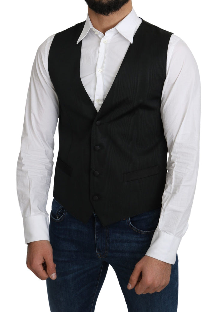 Dolce &amp; Gabbana Sample Sale Dolce &amp; Gabbana Gray 100% Silk Formal Coat Vest - | Designer outlet