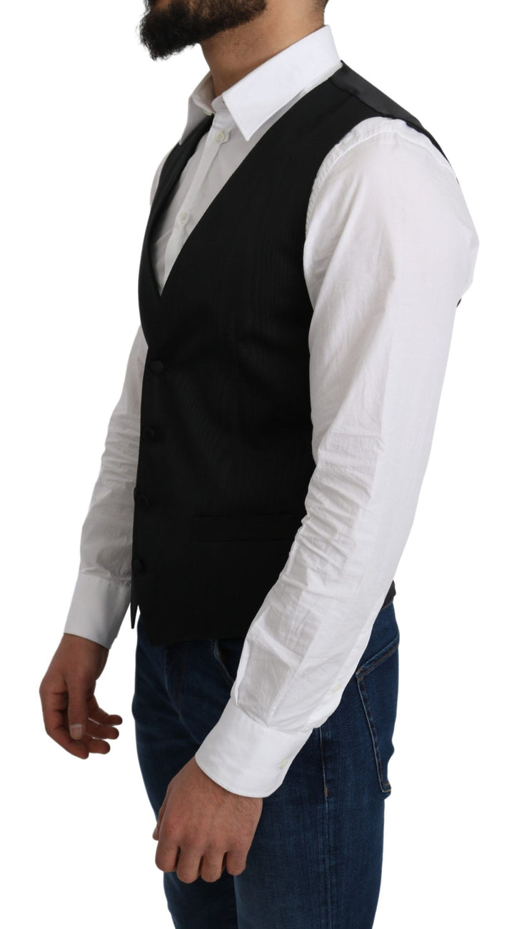 Dolce &amp; Gabbana Sample Sale Dolce &amp; Gabbana Gray 100% Silk Formal Coat Vest - | Designer outlet