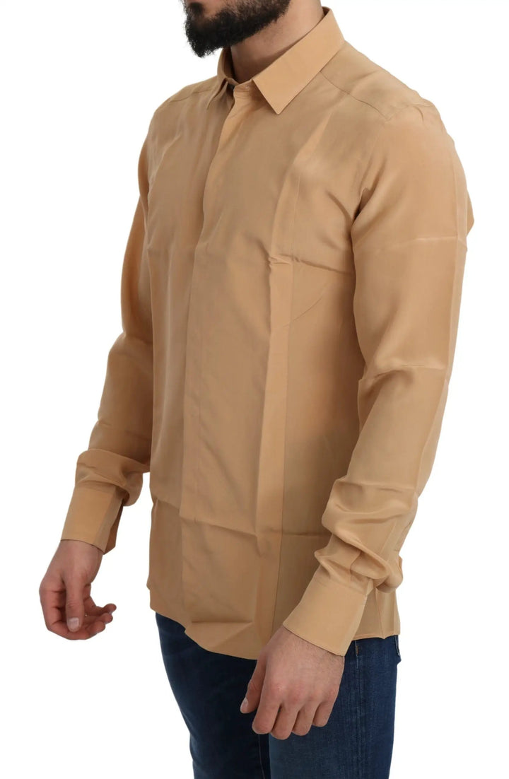 Dolce &amp; Gabbana Sample Sale | Dolce &amp; Gabbana Elegant Yellow Silk Men&