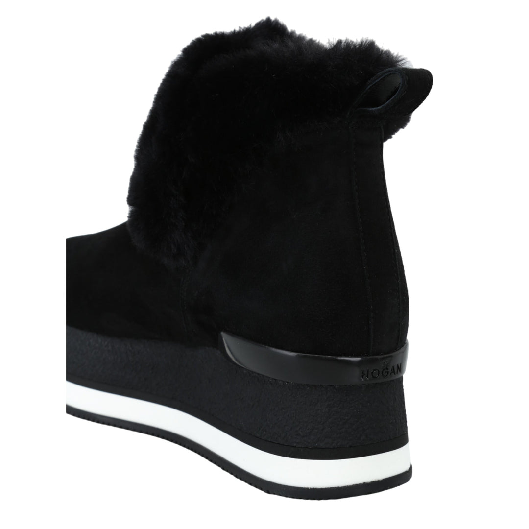 Hogan Faux Fur Trim Booties
