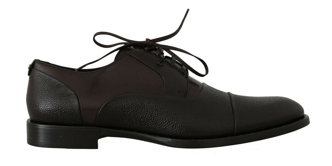 Dolce & Gabbana Brown Leather Laceups Dress Mens Shoes by Dolce & Gabbana outlet now on sale