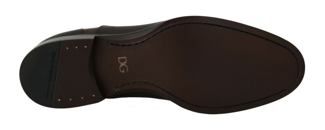 Dolce &amp; Gabbana Brown Leather Laceups Dress Mens Shoes by Dolce &amp; Gabbana outlet now on sale