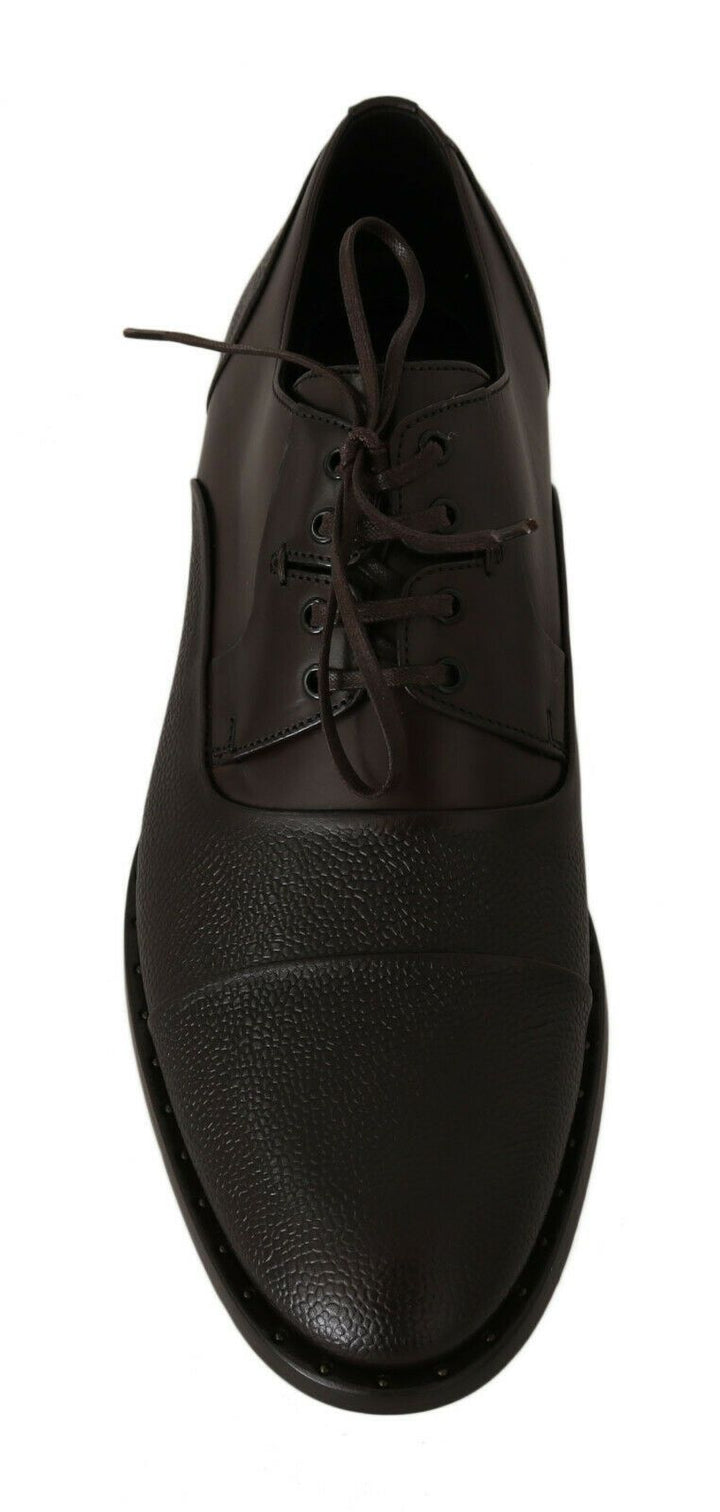 Dolce &amp; Gabbana Brown Leather Laceups Dress Mens Shoes by Dolce &amp; Gabbana outlet now on sale