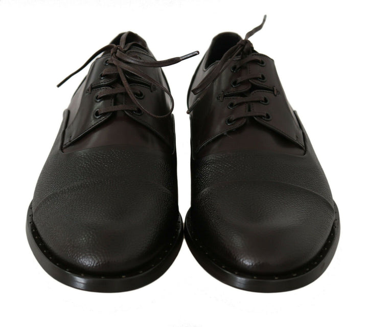 Dolce &amp; Gabbana Brown Leather Laceups Dress Mens Shoes by Dolce &amp; Gabbana outlet now on sale