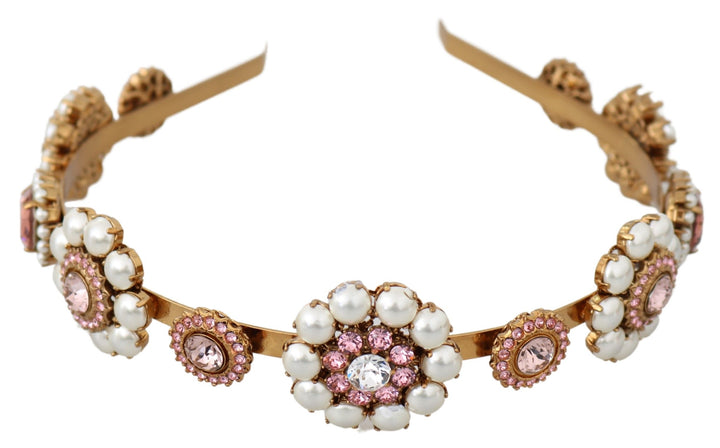 Dolce & Gabbana Elegant Crystal Pearl Diadem Headpiece