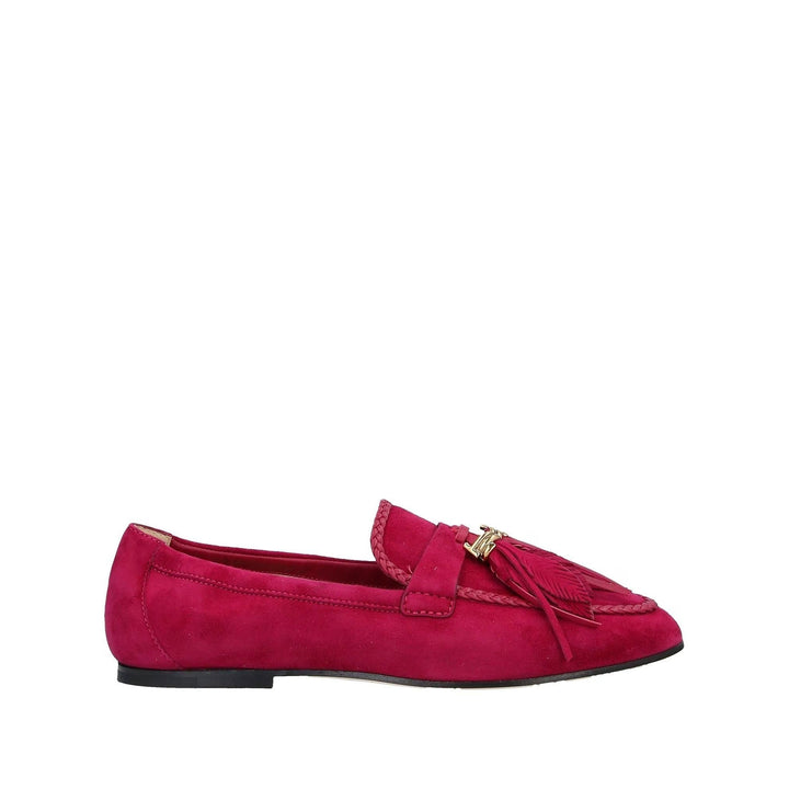 Tod's Tassel Design Suede Loafers in Fuschia