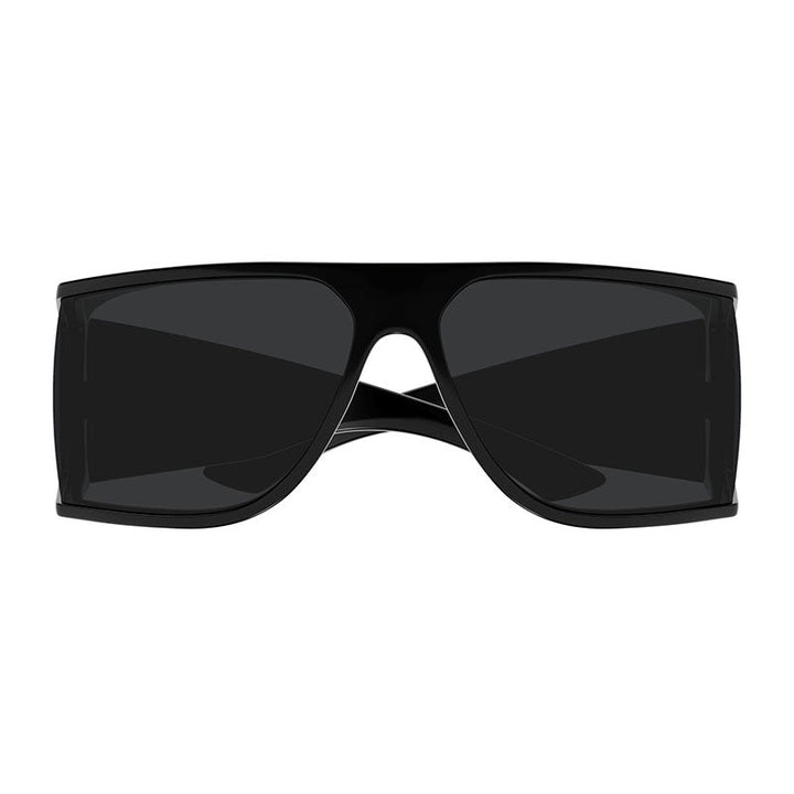 Saint Laurent Sunglasses Shield Full Rim, Shiny Black Frame and Solid Black Lens SL806001