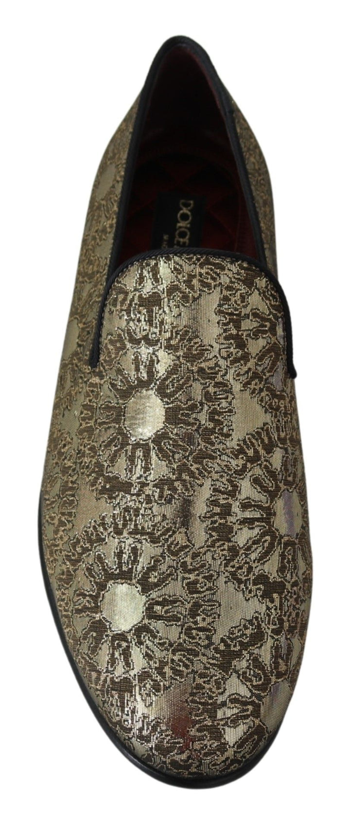 Dolce &amp; Gabbana Sample Sale Dolce &amp; Gabbana Gold Jacquard Flats Mens Loafers Shoes - | Designer outlet