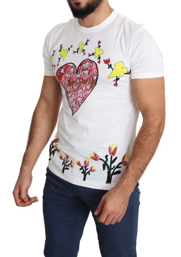 Dolce &amp; Gabbana Sample Sale Dolce &amp; Gabbana White Saint Valentine Print Cotton Men T-shirt - | Designer outlet