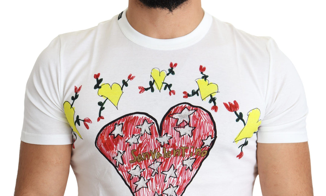 Dolce &amp; Gabbana Sample Sale Dolce &amp; Gabbana White Saint Valentine Print Cotton Men T-shirt - | Designer outlet
